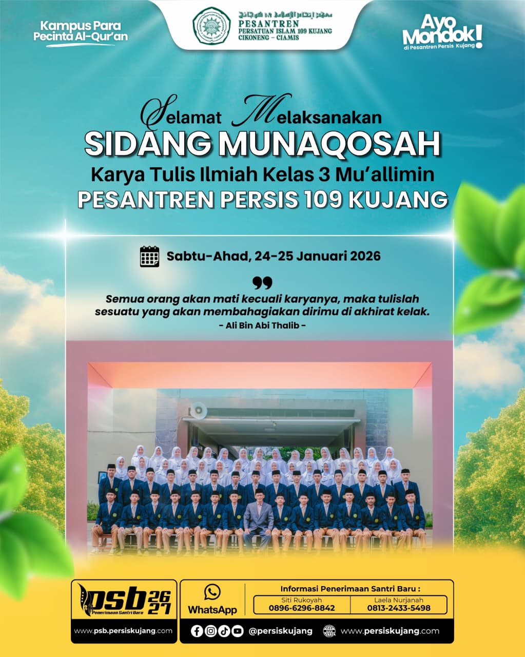 Sidang Karya Tulis Ilmiah Kelas XII Pesantren Persis 109 Kujang