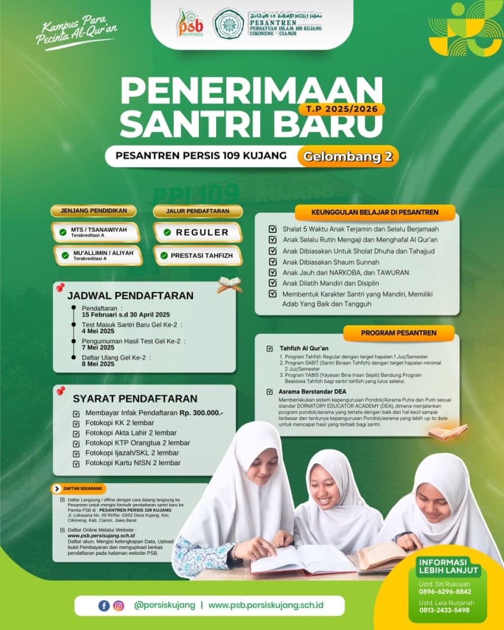 Pesantren Persis 109 Kujang Umumkan Daftar Ulang Santri Lolos Tes Diagnostik dan Buka Pendaftaran Gelombang 2