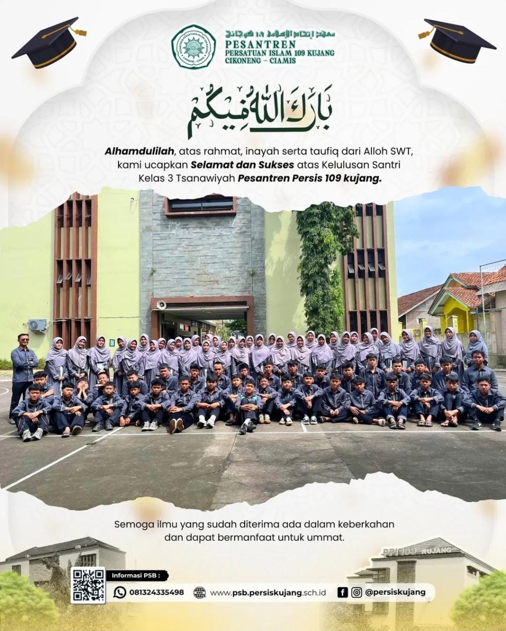 Selamat dan Sukses atas Kelulusan Santri Kelas 9 MTs Tahfizhil Qur’an Persis 109 Kujang: Melangkah dengan Ilmu dan Akhlak Qurani