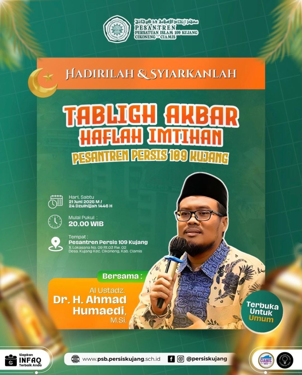 Puncak HIPA Pesantren Persis 109 Kujang: Tabligh Akbar Jadi Penutup, Ribuan Jamaah Padati Lapangan